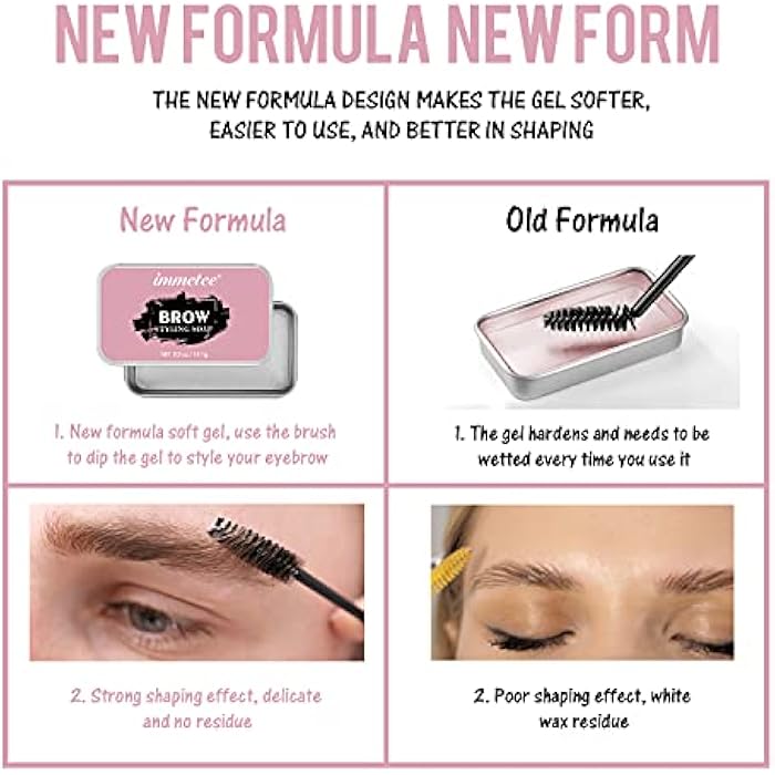 immetee Brows Soap Kit, 1PCS Eyebrows Styling Wax, Brows Shaping Soap, Excellent Stereotypes,Long-lasting Eyebrow Enhancer Gel, 3D Feathery Brows Makeup Balm.14.1g/0.5oz - Image 5